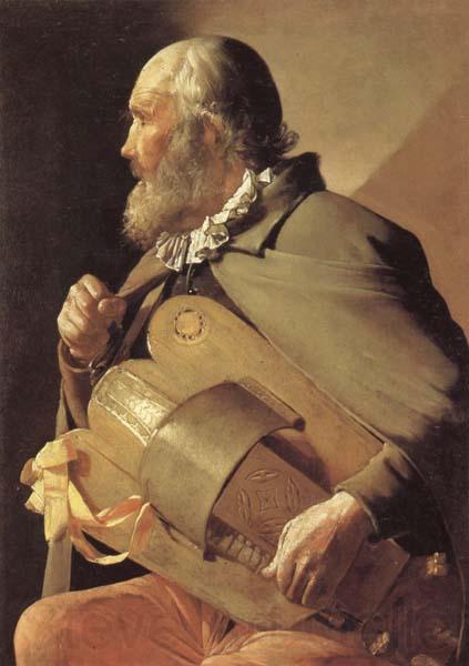 LA TOUR, Georges de Blindman Playing the Hurdy-Gurdy